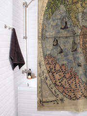 Штора для ванной с водоотталкивающей пропиткой «Старая карта мира» - Фото 3