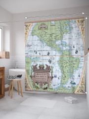 Штора для ванной с водоотталкивающей пропиткой «Старая карта» - Фото 1