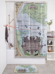 Штора для ванной с водоотталкивающей пропиткой «Старая карта» - Фото 2