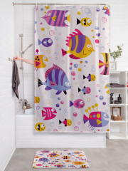 Штора для ванной с водоотталкивающей пропиткой «Счастливые рыбы» - Фото 2