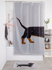Штора для ванной с водоотталкивающей пропиткой «Такса в чепчике зимой» - Фото 2