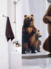 Штора для ванной с водоотталкивающей пропиткой «Танцевальный мишка» - Фото 3