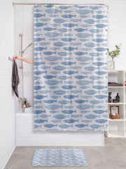 Штора для ванной с водоотталкивающей пропиткой «Точечные и полосатые рыбы» - Фото 2