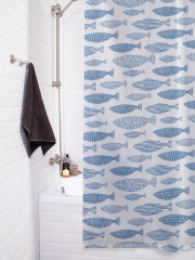 Штора для ванной с водоотталкивающей пропиткой «Точечные и полосатые рыбы» - Фото 3