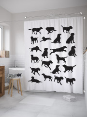 Штора для ванной с водоотталкивающей пропиткой «Трафареты собак» - Фото 1