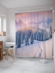 Штора для ванной с водоотталкивающей пропиткой «Тропинка зимой» - Фото 1