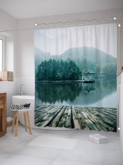 Штора для ванной с водоотталкивающей пропиткой «Туманный лес Лушань в Китае» - Фото 1
