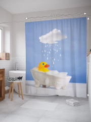 Штора для ванной с водоотталкивающей пропиткой «Утенок принимает душ» - Фото 1