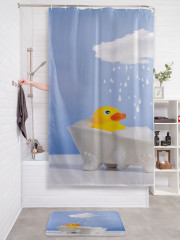 Штора для ванной с водоотталкивающей пропиткой «Утенок принимает душ» - Фото 2