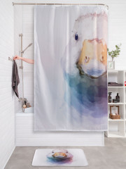 Штора для ванной с водоотталкивающей пропиткой «Утка акварелью» - Фото 2