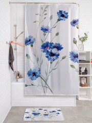 Штора для ванной с водоотталкивающей пропиткой «Фон с васильками» - Фото 2