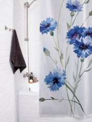 Штора для ванной с водоотталкивающей пропиткой «Фон с васильками» - Фото 3
