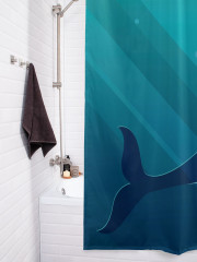 Штора для ванной с водоотталкивающей пропиткой «Хитрый кит» - Фото 3