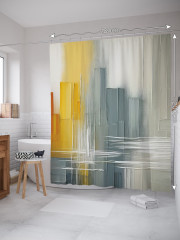 Штора для ванной с водоотталкивающей пропиткой «Цветные мазки» - Фото 1