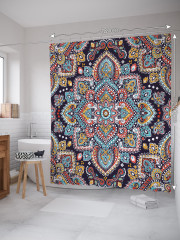 Штора для ванной с водоотталкивающей пропиткой «Цветочный орнамент» - Фото 1