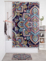 Штора для ванной с водоотталкивающей пропиткой «Цветочный орнамент» - Фото 2