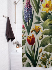 Штора для ванной с водоотталкивающей пропиткой «Цветы в листве» - Фото 3