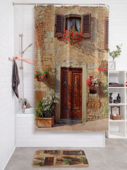 Штора для ванной с водоотталкивающей пропиткой «Цветы на стене» - Фото 2