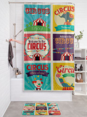 Штора для ванной с водоотталкивающей пропиткой «Цирковые афишы» - Фото 2