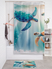 Штора для ванной с водоотталкивающей пропиткой «Черепахи в лучах» - Фото 2