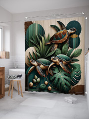 Штора для ванной с водоотталкивающей пропиткой «Черепахи» - Фото 1