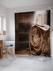 Штора для ванной с водоотталкивающей пропиткой «Шляпа ждет ковбоя» - Фото 1