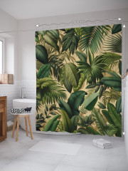 Штора для ванной с водоотталкивающей пропиткой «Экзотические листья» - Фото 1