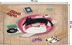 Коврик придверный «Домашние посиделки и коты» - Фото 1