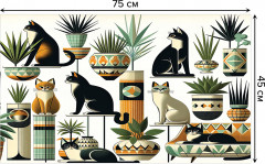 Коврик придверный «Коты в оранжерее» - Фото 1