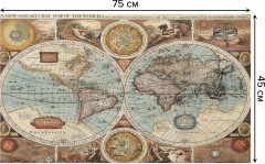 Коврик придверный «Круглая карта мира» - Фото 1