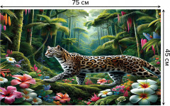 Коврик придверный «Леопард в тропиках» - Фото 1