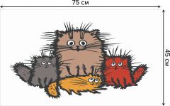 Коврик придверный «Озорные коты» - Фото 1