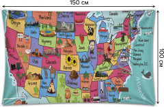 Фотопанно на стену «Анималистическая карта США» - Фото 1