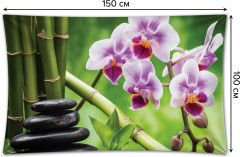 Фотопанно на стену «Бамбук и цветы» - Фото 1