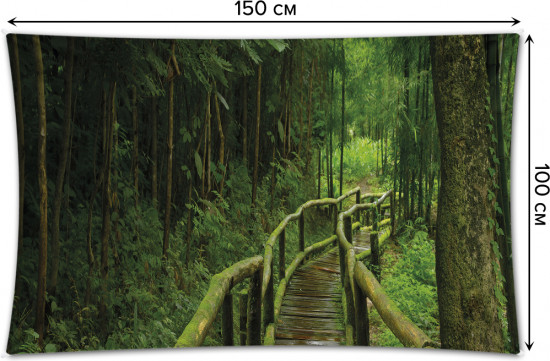 Фотопанно на стену «Деревянная дорога в лесу»