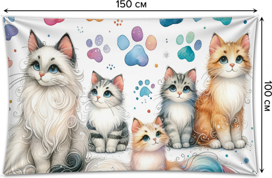 Фотопанно на стену «Семейство котиков»