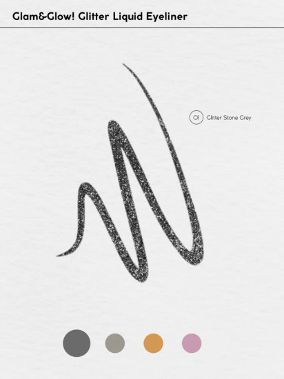 Подводка с блестками для глаз «Liquid eyeliner», оттенок 01 Glitter Stone Grey