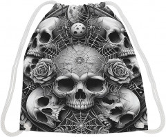 Сумка-мешок для обуви и вещей «Череп в паутинах» - Фото 1