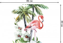 Комплект плейсматов «Фламинго под пальмой акварель» - Фото 1