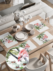 Комплект плейсматов «Фламинго под пальмой акварель» - Фото 2
