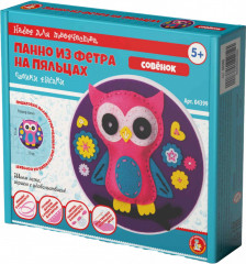 Панно из фетра на пяльцах «Совенок» - Фото 1