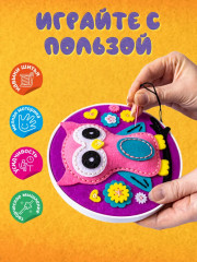 Панно из фетра на пяльцах «Совенок» - Фото 4