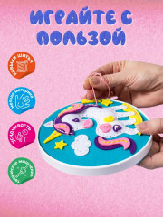 Панно из фетра на пяльцах «Единорог» - Фото 8