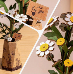 Деревянный 3D конструктор «Ромашка» - Фото 3