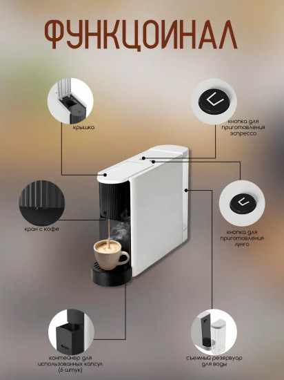Кофемашина капсульная Coffee Machine QF-CM832