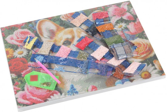 Мозаика алмазная «Корги»