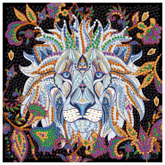 Аппликация из алмазной мозаики «Белый лев» - Фото 1