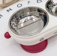 Миска для животных на подставке с двумя чашами - Фото 1