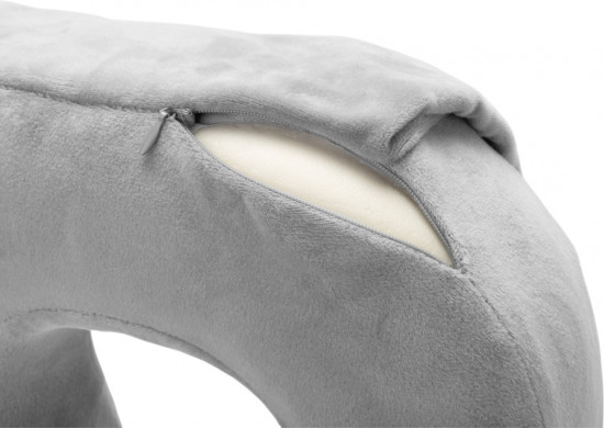 Подушка для путешествий с эффектом памяти и вшитым чехлом «Stash & Snooze»