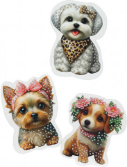 Мозаика кристальная на подставке «Стильные щенки» - Фото 2